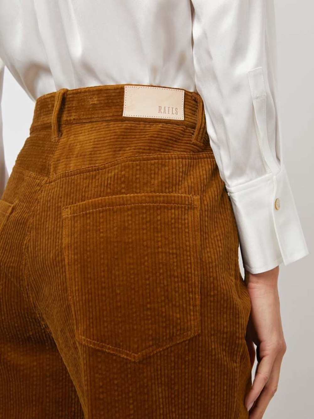 Rails Getty High Waisted Wide Leg Corduroy Pant Ground Cinnamon size 27